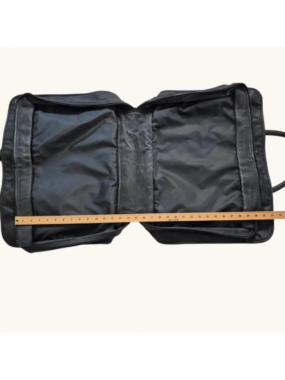 Vtg Nienkämper Clamshell Travel Garment Bag Black Leather Overnight Briefcase